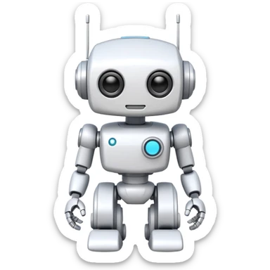 robot old cartoon simple kid toy white innocent funny gudget chatGPT adorable sticker