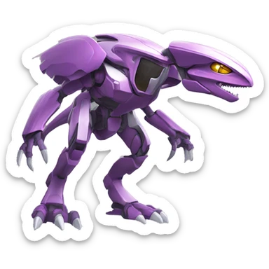 a Genesect-Raptor-Fakémon—hybrid with a futuristic visor-helmet full body sticker