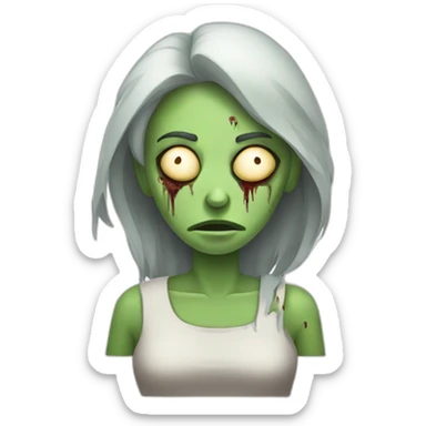 sleepy zombie woman sticker