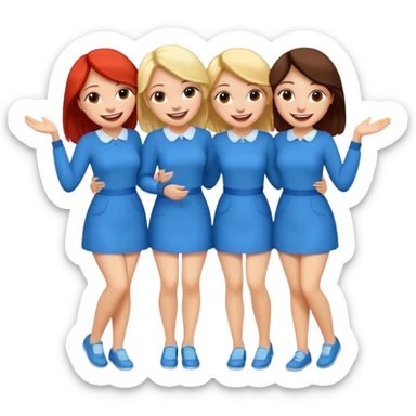 3 girlfriends white  sticker