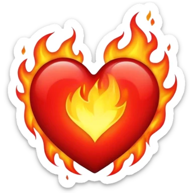 Fire heart sticker