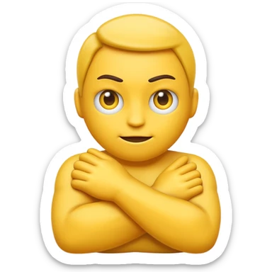 Emoji with arms crossed and mad sticker