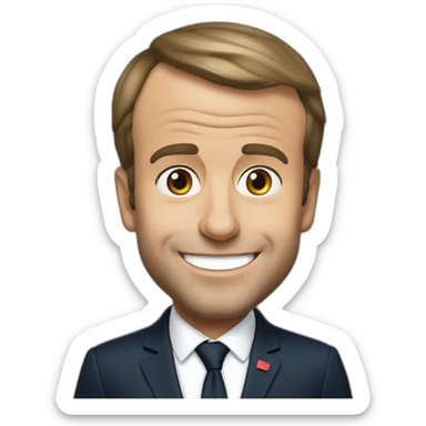 Emmanuel Macron qui fait coucou sticker