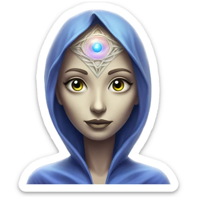 Pleiadian alien female third eye sticker