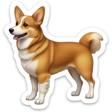 Fully Brown eastern-European-street-dog corgi mix queen anne’s legs sticker