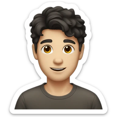 white boy with dark hair and dimples sticker