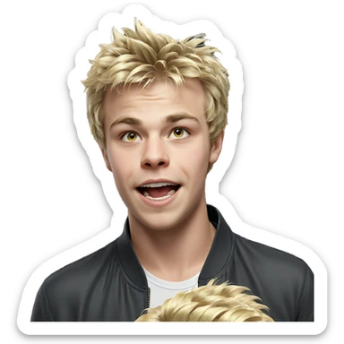 blonde boy with open mouth sticker