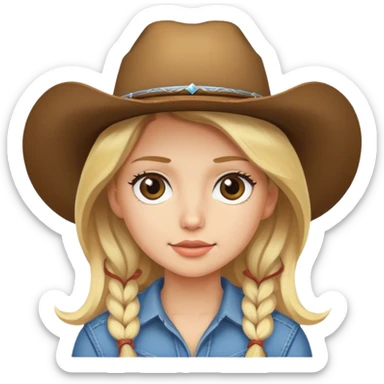 Girl with cowboy hat blond hair sticker