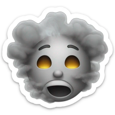 Face exhaling of smoke sticker