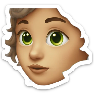 Chaton avec une fille metisse brune avec les yeux vert sticker