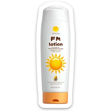 Sun lotion Fpf 20 on the front of the lotion sticker