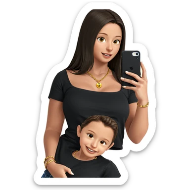 selfie of girl with necklace sticker
