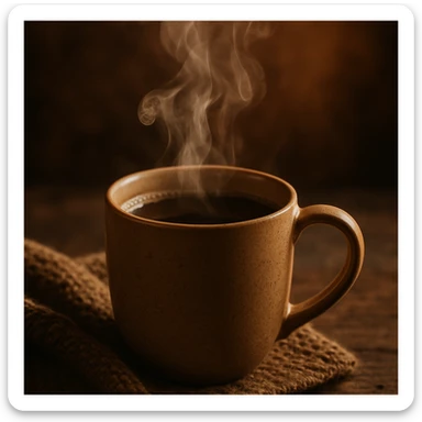 a cozy cup of coffee with steam sticker