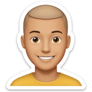 Lightskinned guy with buzzcut sticker