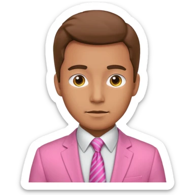 man with pink tie and blazer sticker