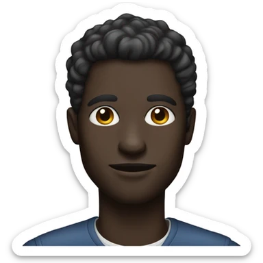 stylish dark-skinned male portrait sticker