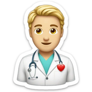 Infirmière avec un cœur sticker