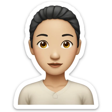 chinese lady with no makeup sticker