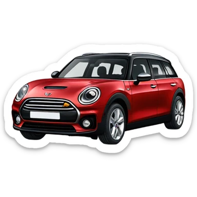 Red Mini Cooper Clubman with lots of Christmas decorations sticker