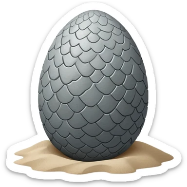 generate realistic detailed stone dragon egg in 3d style with sand  sticker