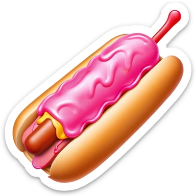 Melting neon ice cream hot dog  sticker