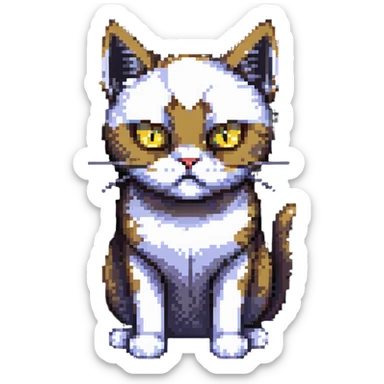 evil British cat sticker