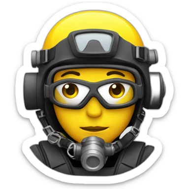 Scuba diver in a construction helmet sticker