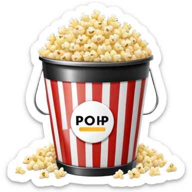 bucket of popcorn and a movie screen sticker