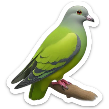 thick-billed green pigeon bird sticker