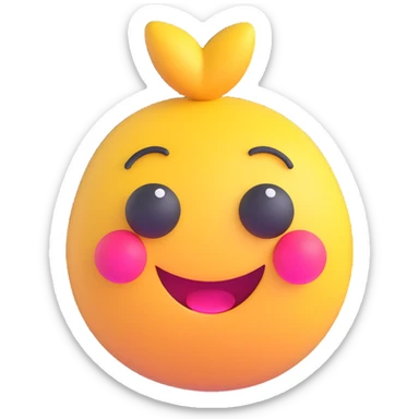 humorous, cheeky breast emoticon, using creative 3D shapes, 3D emoji style sticker