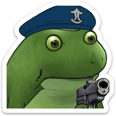 want to generate an emoji of a sniper rifle silhouette with a green background and a white sniper rifle. No details, just a simple silhouette.” sticker