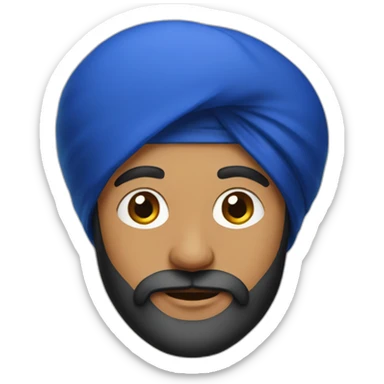 sikh man with a blue hat on sticker