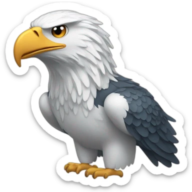 An eagle that brings toothpaste forever sticker