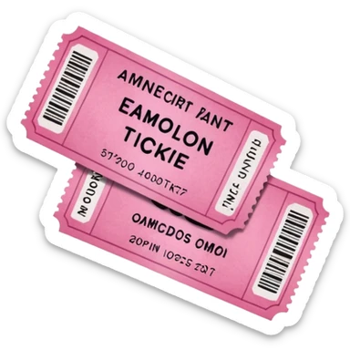 Concert ticket pink sticker