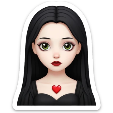Goth girl that’s in love sticker