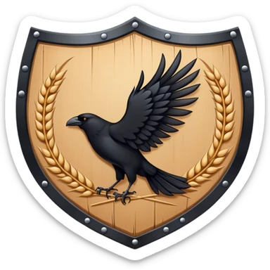 weat and crow runic blason shield sticker