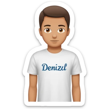 Junge südländisch, mit T-Shirt, DENIZLI Schrift  sticker