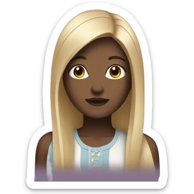 A girl with black blonde straight hair with slightly dark skin and brown eyes sticker