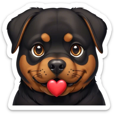 Rottweiler with hearts sticker