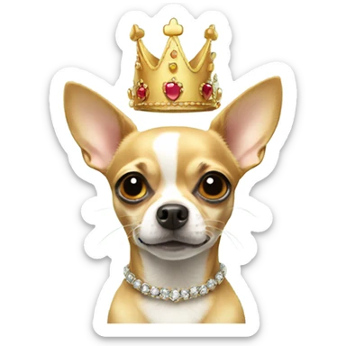 Chihuahua wearing a crown sticker
