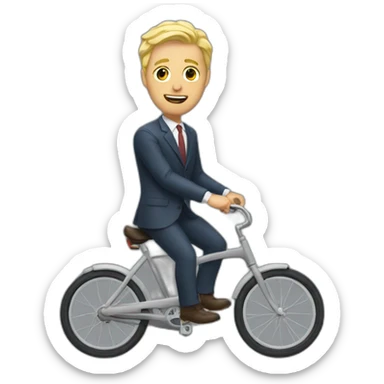 blonde guy in a suit riding that fell of his bike and broke his finger sticker