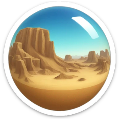 desert globe sticker