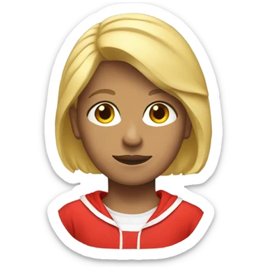 Short blonde hair red tracksuit  sticker