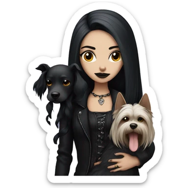 goth girl with a dog sticker
