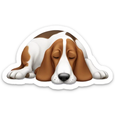 Basset hound sleeping  sticker