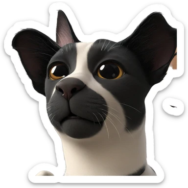 realistic black cat portrait sticker