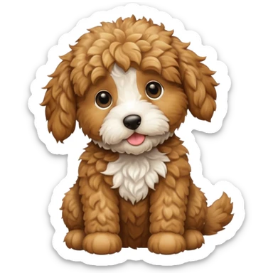 Golden doodle puppy sticker