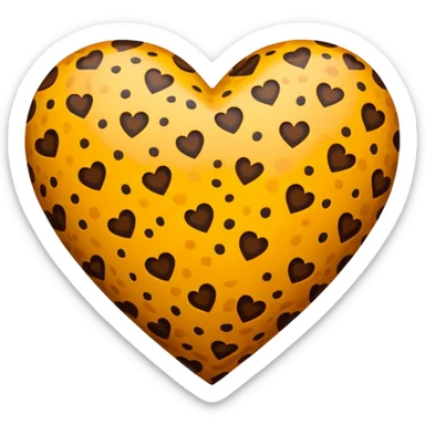 Cheetah print heart sticker
