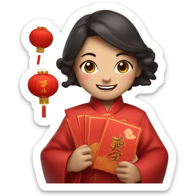 Katherine wishing happy Chinese new year  sticker