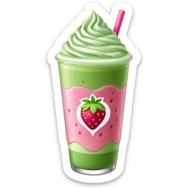 iced strawberry matcha latte sticker